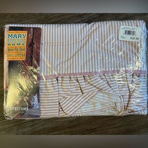 Springmaid Mary Emmerling Retro Cottage Ruffled Queen Flat Sheet Vintage NEW